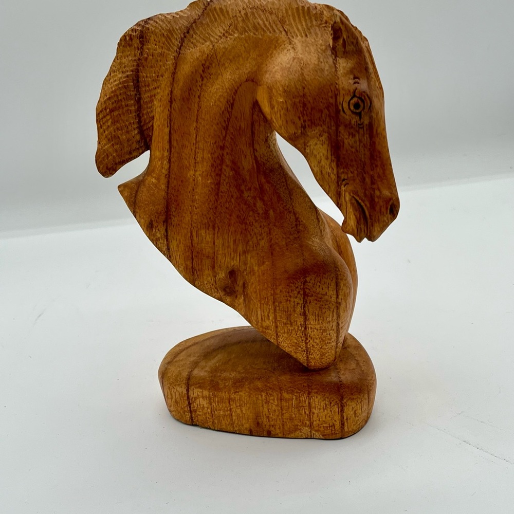 Handcrafted Wooden Horse Sculpture 8 inch tall - Picture 10 of 12
